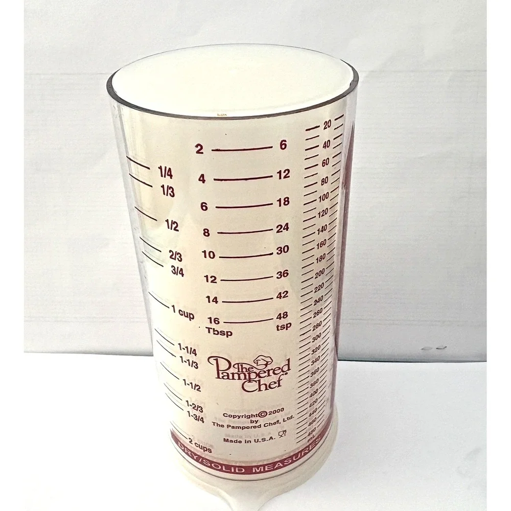 Pampered Chef measure all cup for liquid dry & solid ingredients #2225 New Vtg